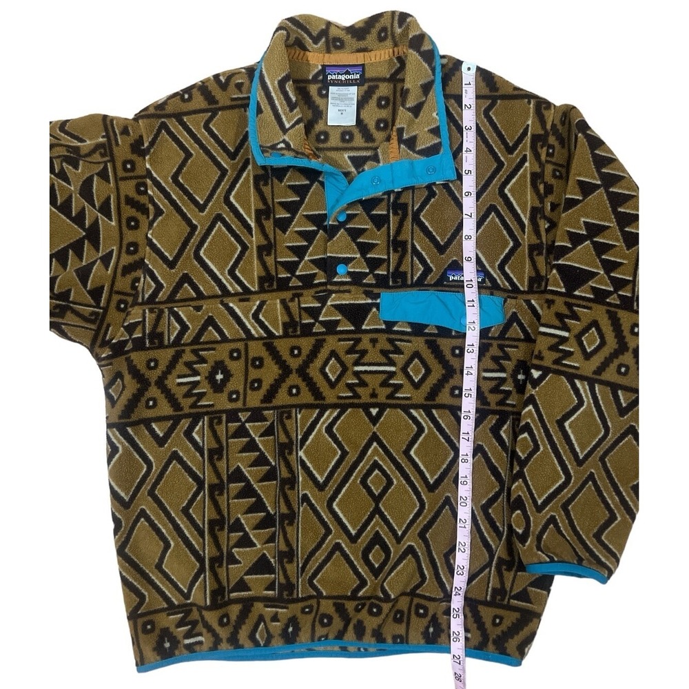Patagonia Synchilla Snap‎ T Aztec Tribal Fleece Pullover Jacket MEDIUM - Picture 5 of 6